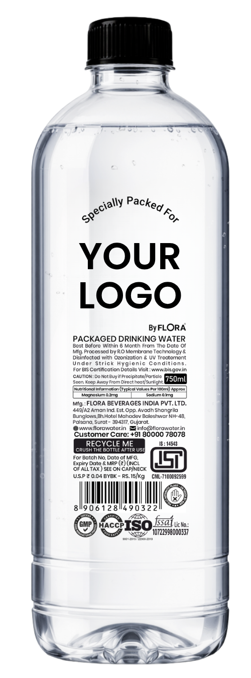 Flora Premium Water 750mL Custom bottle